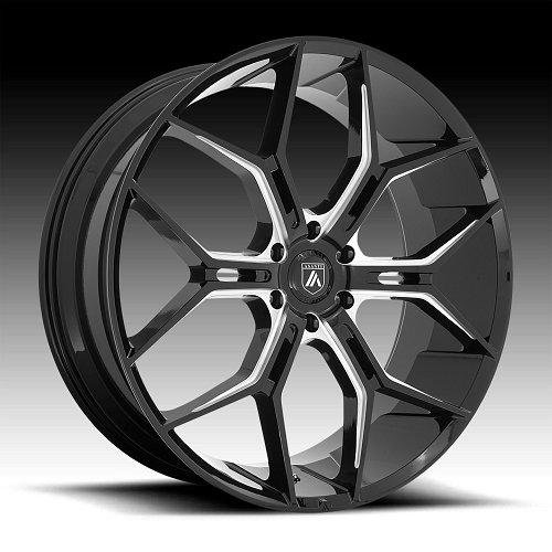 Asanti Black Label ABL38 Monarch Truck Gloss Black Milled Custom Wheels 1